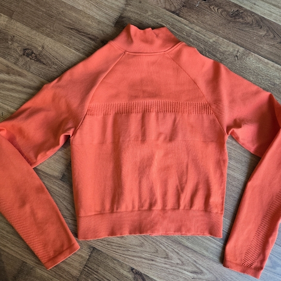 Fabletics Cropped Rib Full Zip Size XS Orange - Picture 4 of 4